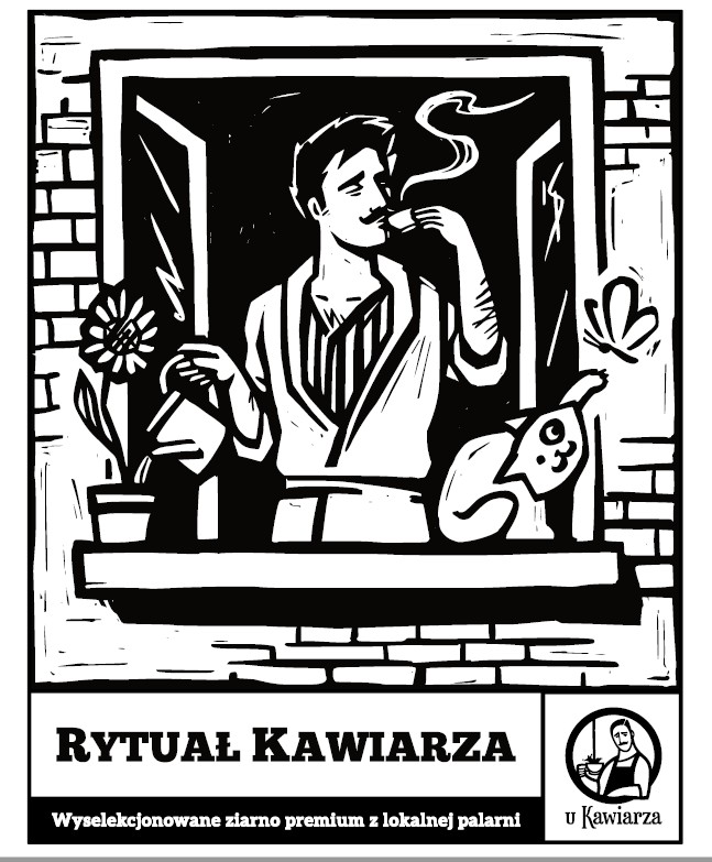 Kawa w ziarnach ręcznie palona Rytuał Kawiarza 90/10 arabika/robusta 1000g