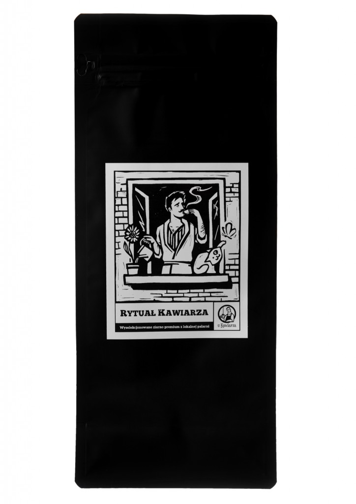 Kawa w ziarnach ręcznie palona Rytuał Kawiarza 90/10 arabika/robusta 1000g